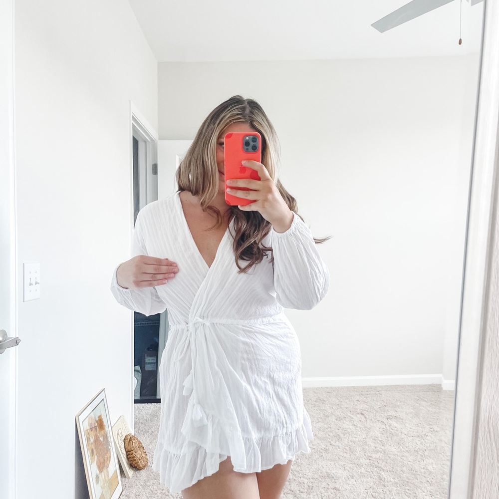 Blue Island White Tie Dress
